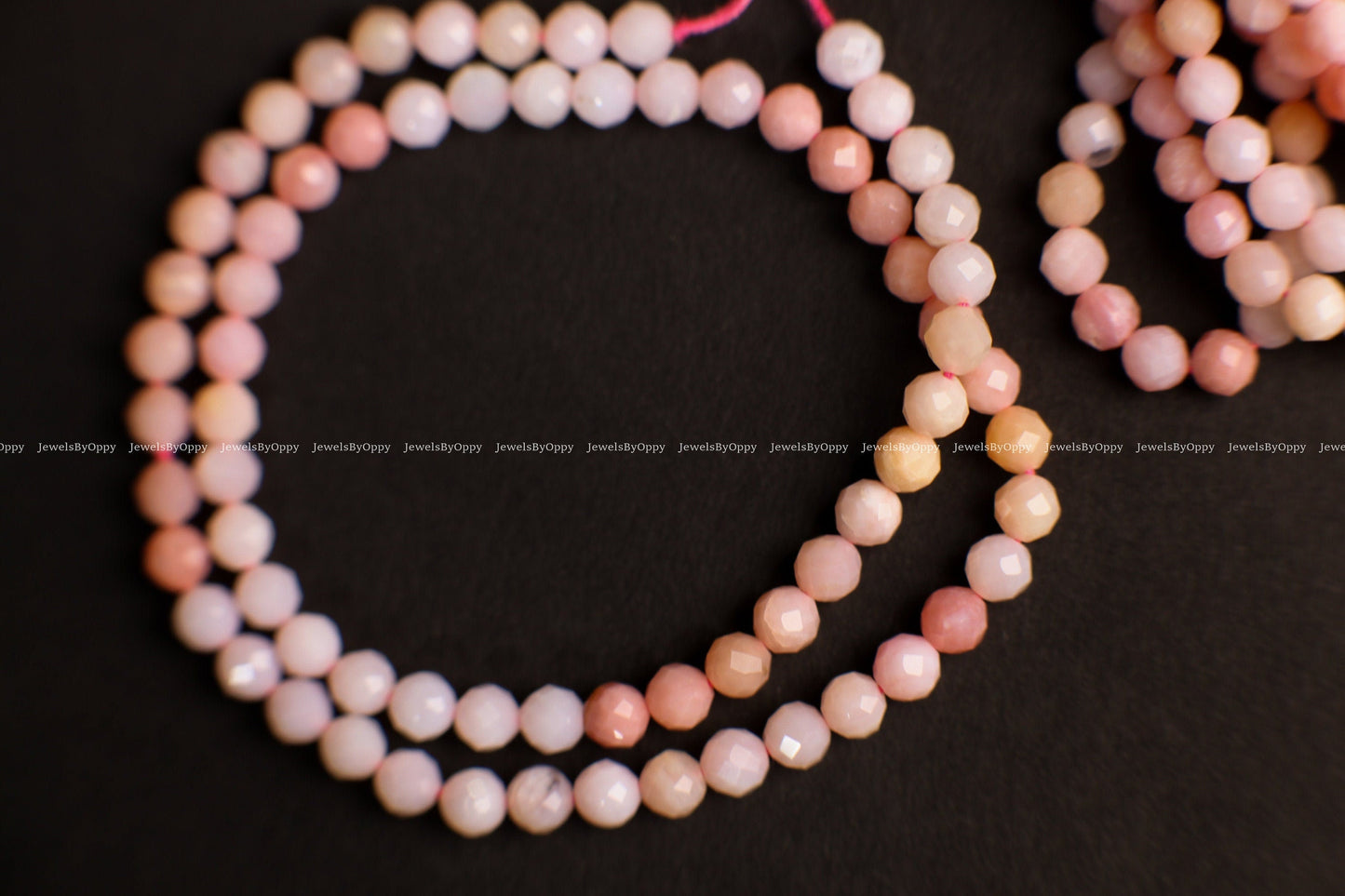 Natural Pink Peruvian Opal Faceted 4.5mm Round, High Quality Jewelry Making Gemstone Beads 12.5" Strand