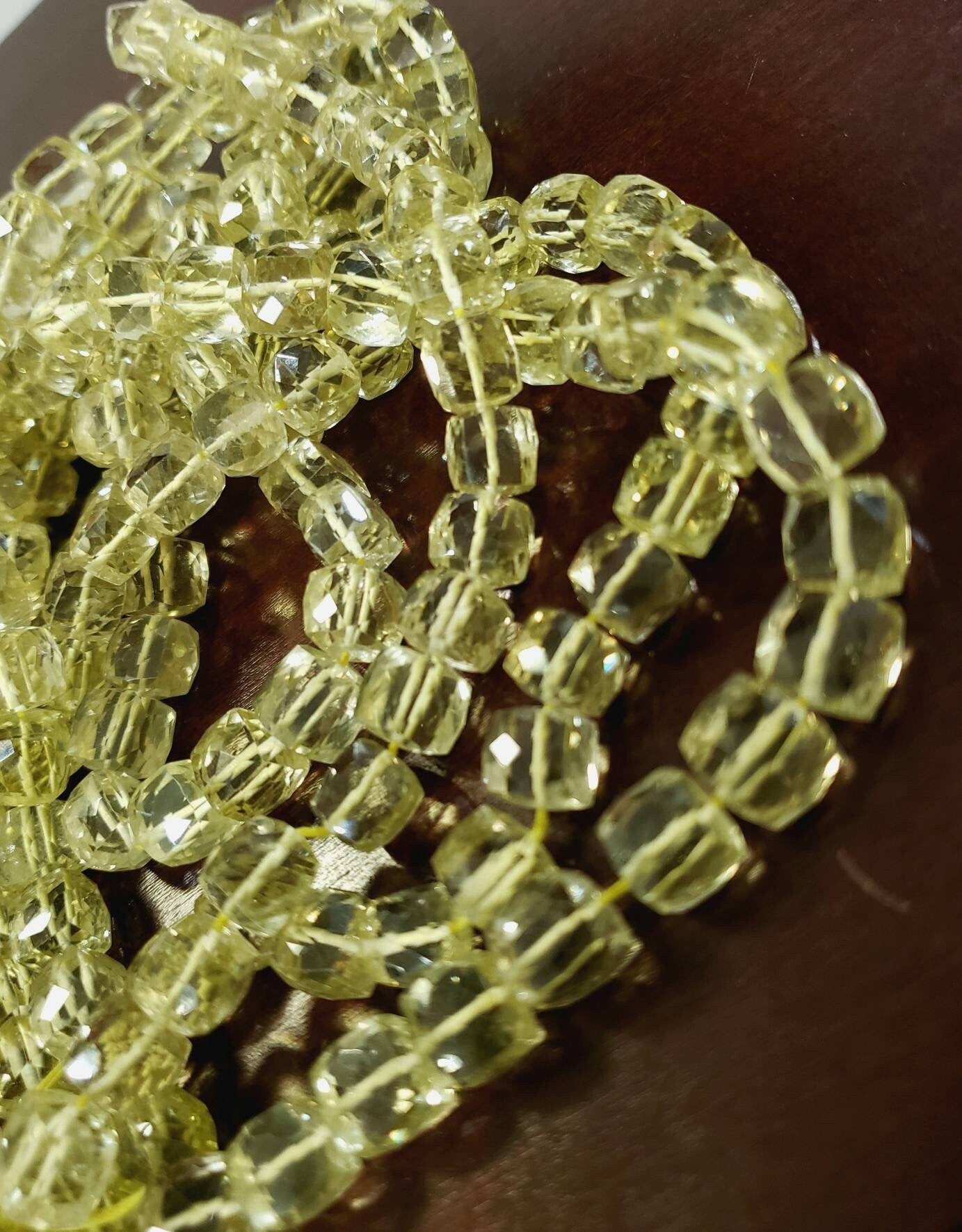 Natural Lemon Quartz Faceted Square Cube 7-7.5mm AAA Quality Lemon Quartz Jewelry making beads, Nice Quality, Sold by Pieces