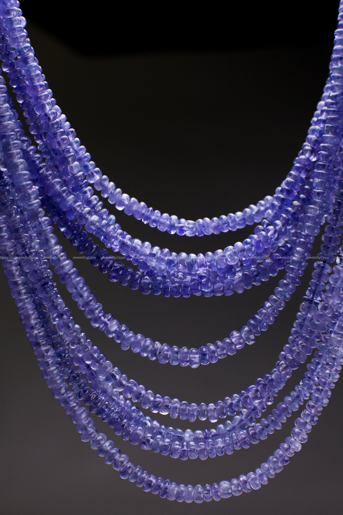 Natural Tanzanite 4mm Smooth Rondelle Gemstone Violet Blue Beads DIY Jewelry Making 12" Strand, AAA Quality