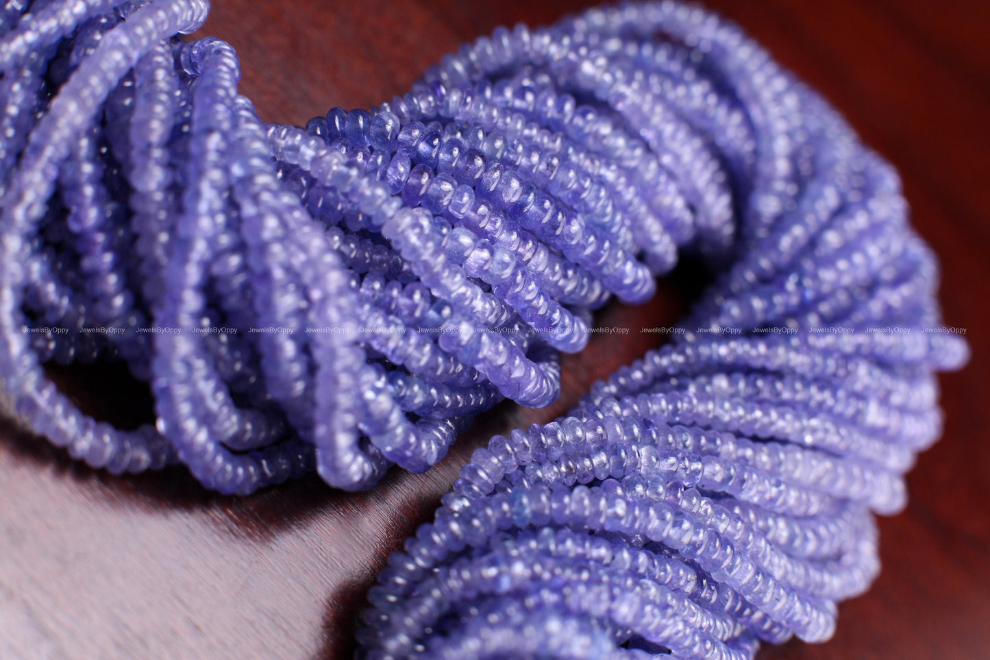 Natural Tanzanite 4mm Smooth Rondelle Gemstone Violet Blue Beads DIY Jewelry Making 12" Strand, AAA Quality
