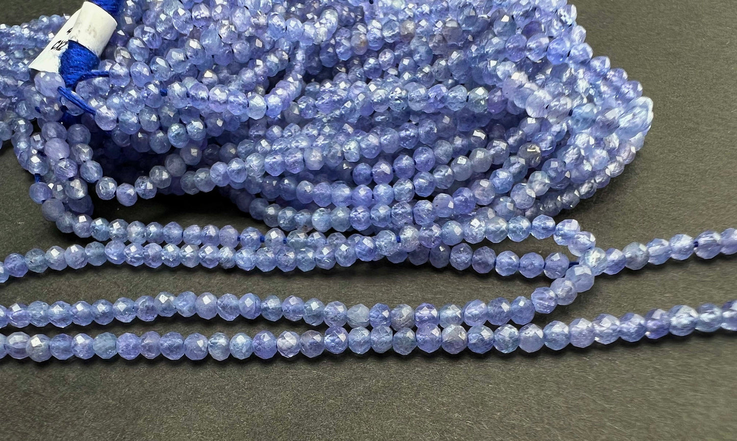 Natural Tanzanite 2.5mm Faceted round Violet Blue gemstone Beads AAA very good quality DIY Jewelry Making 12.25' Strand