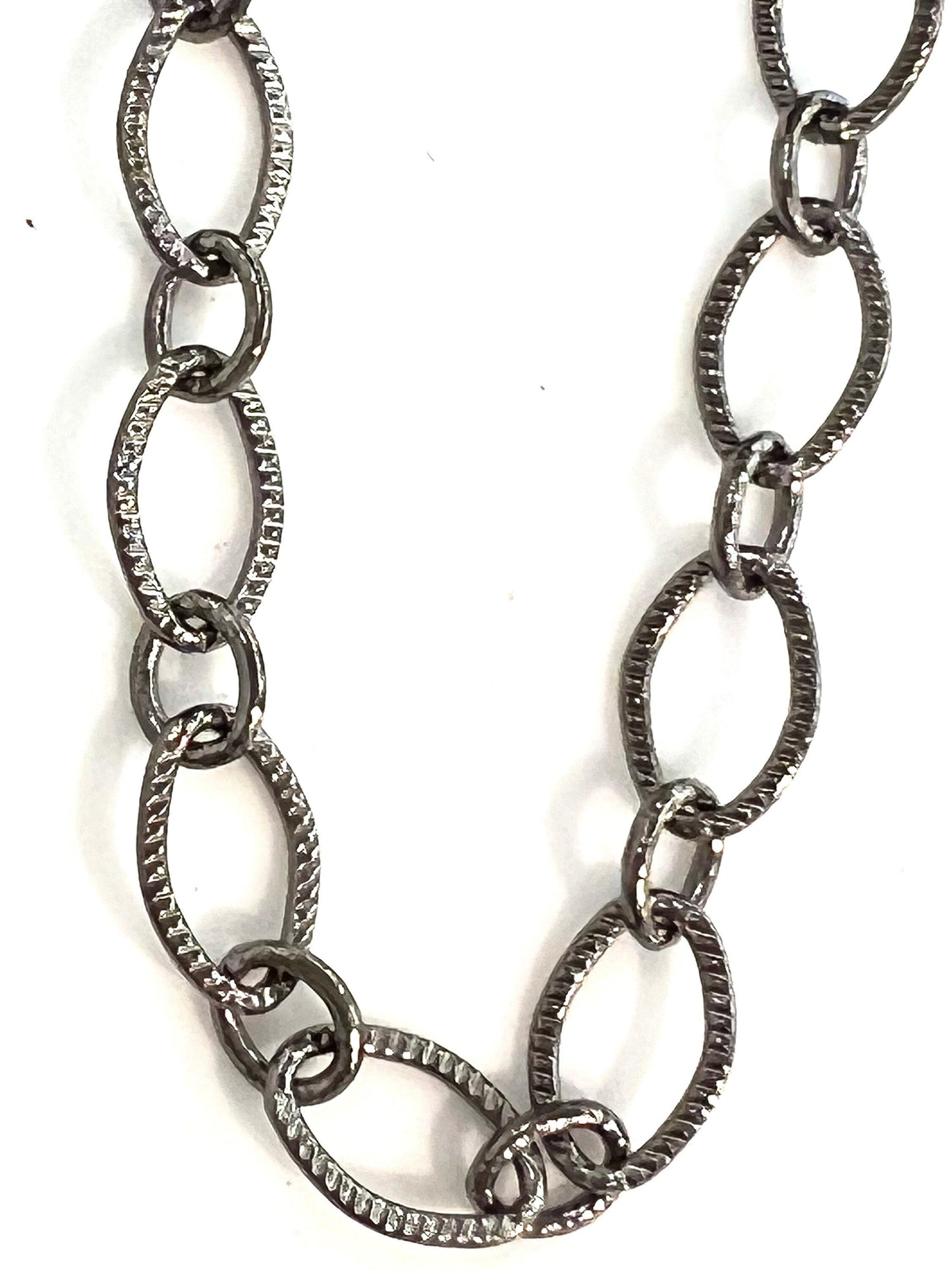 3 feet gunmetal black chain for jewelry making supplies, oval link texture chain,sell by 1 yard, 36"