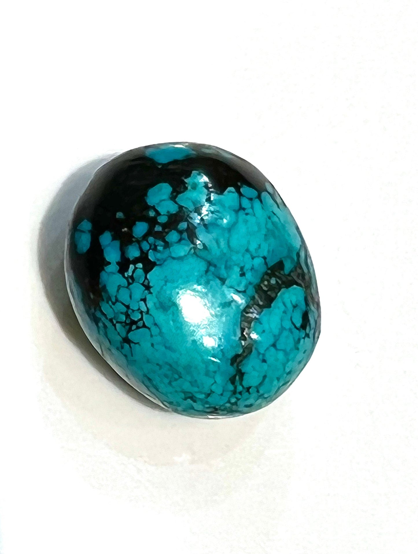 Genuine Turquoise Pebble, AAA Tibetian Spiderweb Turquoise pebble 18x25mm,for jewelry Focal, pendant, palm stone or collection healing gem