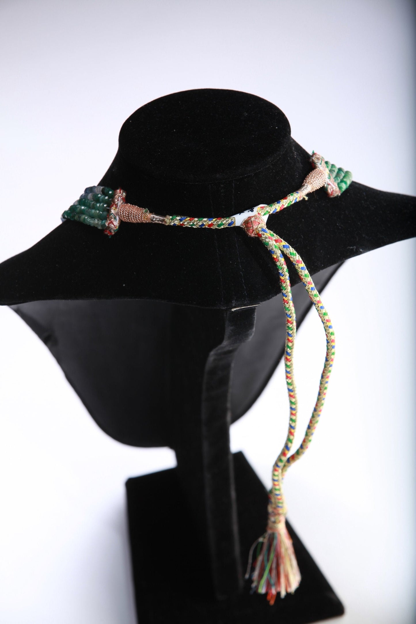 Natural Multi Sapphire 7 Line 3-4mm Graduated Faceted Roundel Gemstone 16.5" with Adjustable thread Necklace
