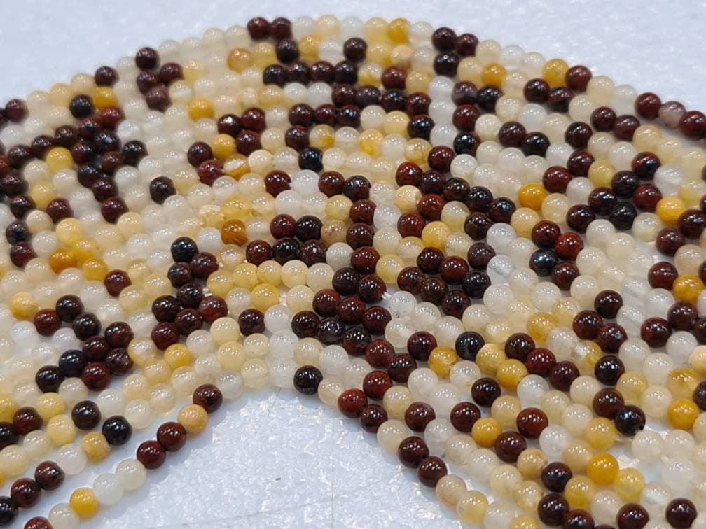 Moukite 2mm Round Beads, Jewelry Making Round Polished Gemstone Beads, DIY Necklace, Bracelet 16" Strand