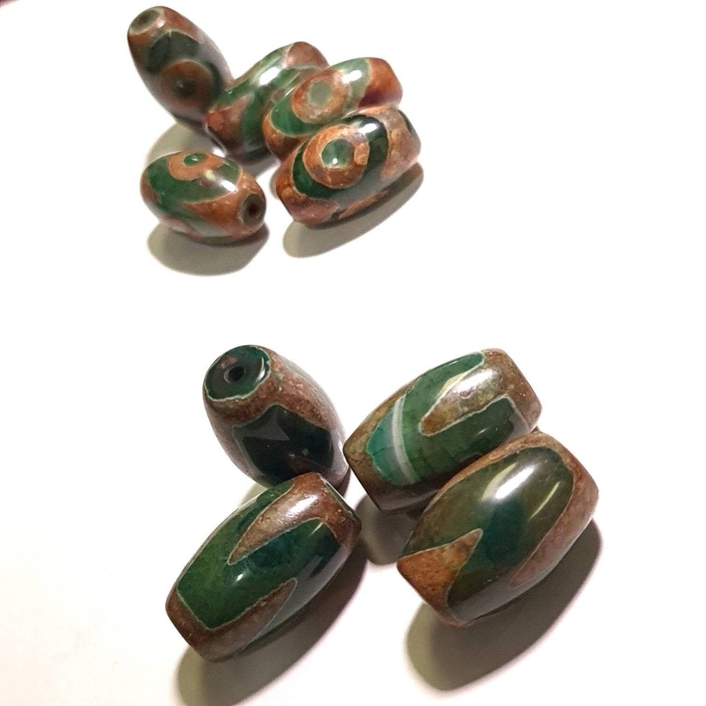 Antique Style Tibetan Evil Eye Bead, 12x20mm Eye Agate Beads Jewelry Making, Art Craft Beads
