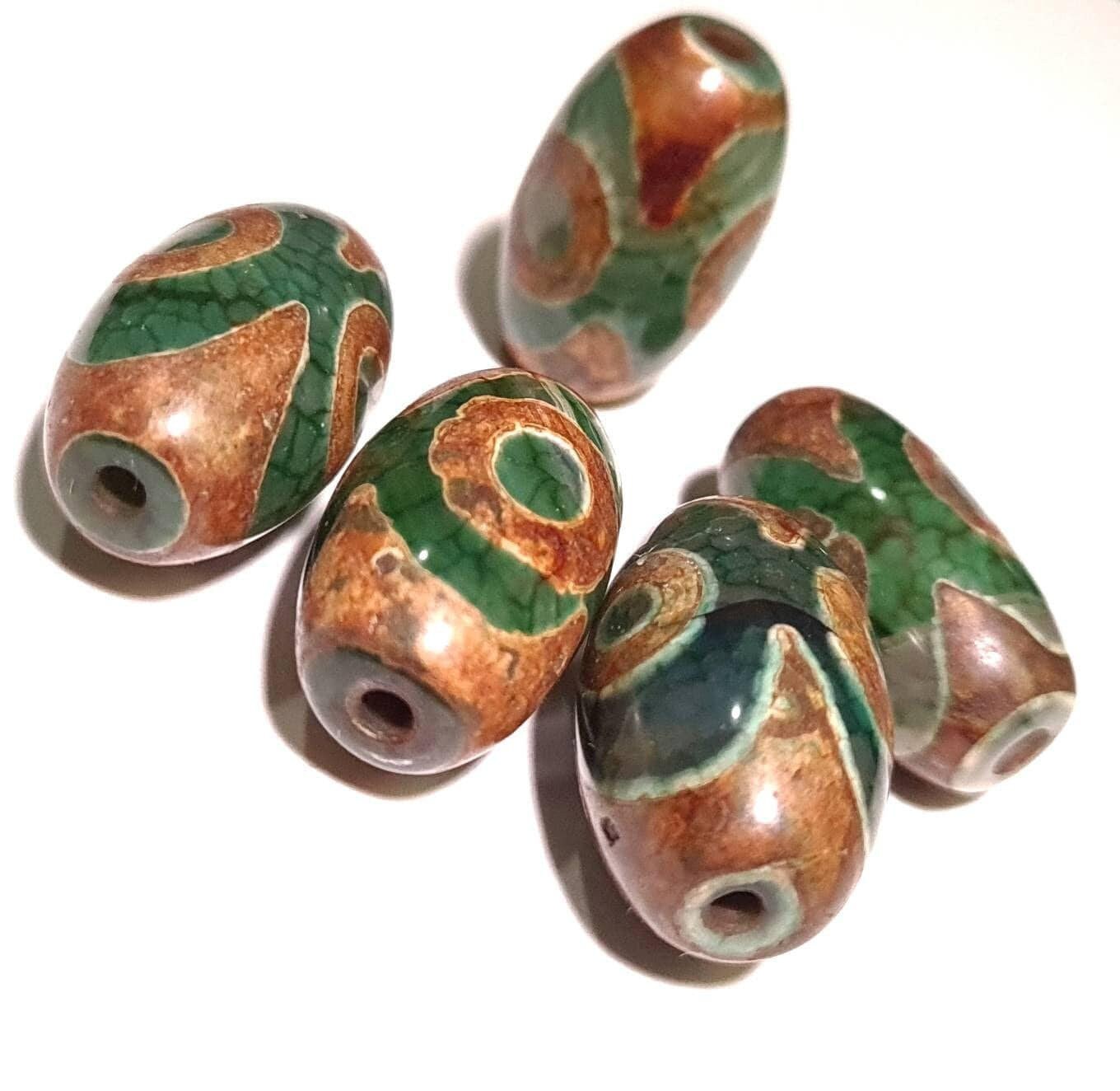 Antique Style Tibetan Evil Eye Bead, 12x20mm Eye Agate Beads Jewelry Making, Art Craft Beads