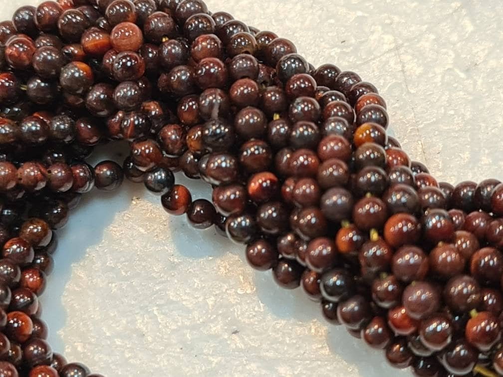 Tiger Iron 2mm Round Beads, Jewelry Making Round Polished Gemstone Beads, DIY Necklace, Bracelet 16" Strand
