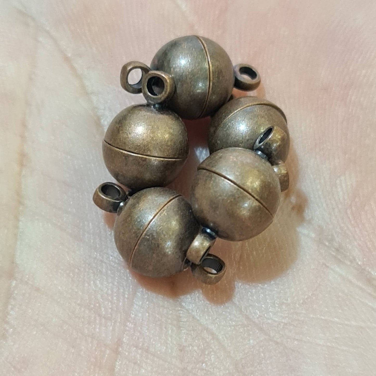 4 sets magnetic clasp 8mm round very strong magnet shiny silver, gold , rose gold plated brass, good quality jewelry making clasp
