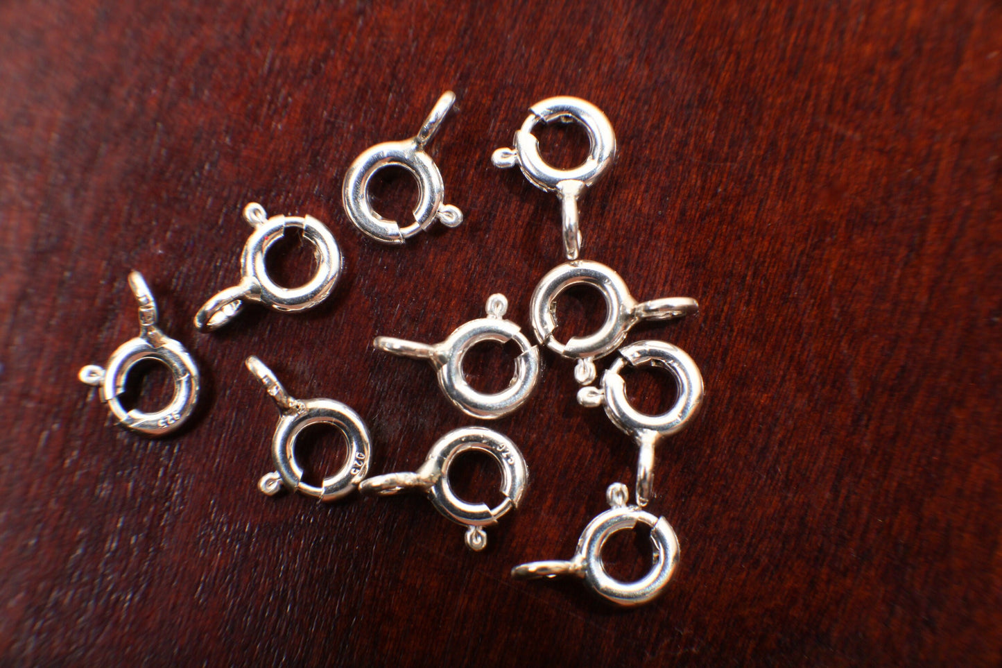 925 Sterling Silver 5mm Spring Ring Clasp with Open Ring, Made In Italy, DIY Jewelry Making Italian Findings,925 stamped ,5,10,20,50 Pieces