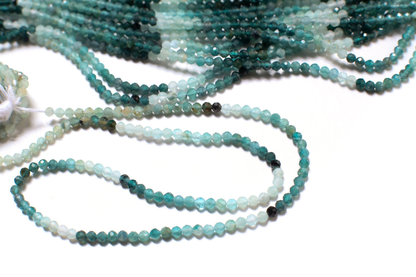 Natural Grandidierite 2mm Faceted Micro Diamond Cut Multi Shaded Round bead, rare, AAA quality,1/2 strand or 12.5" full Strand strand