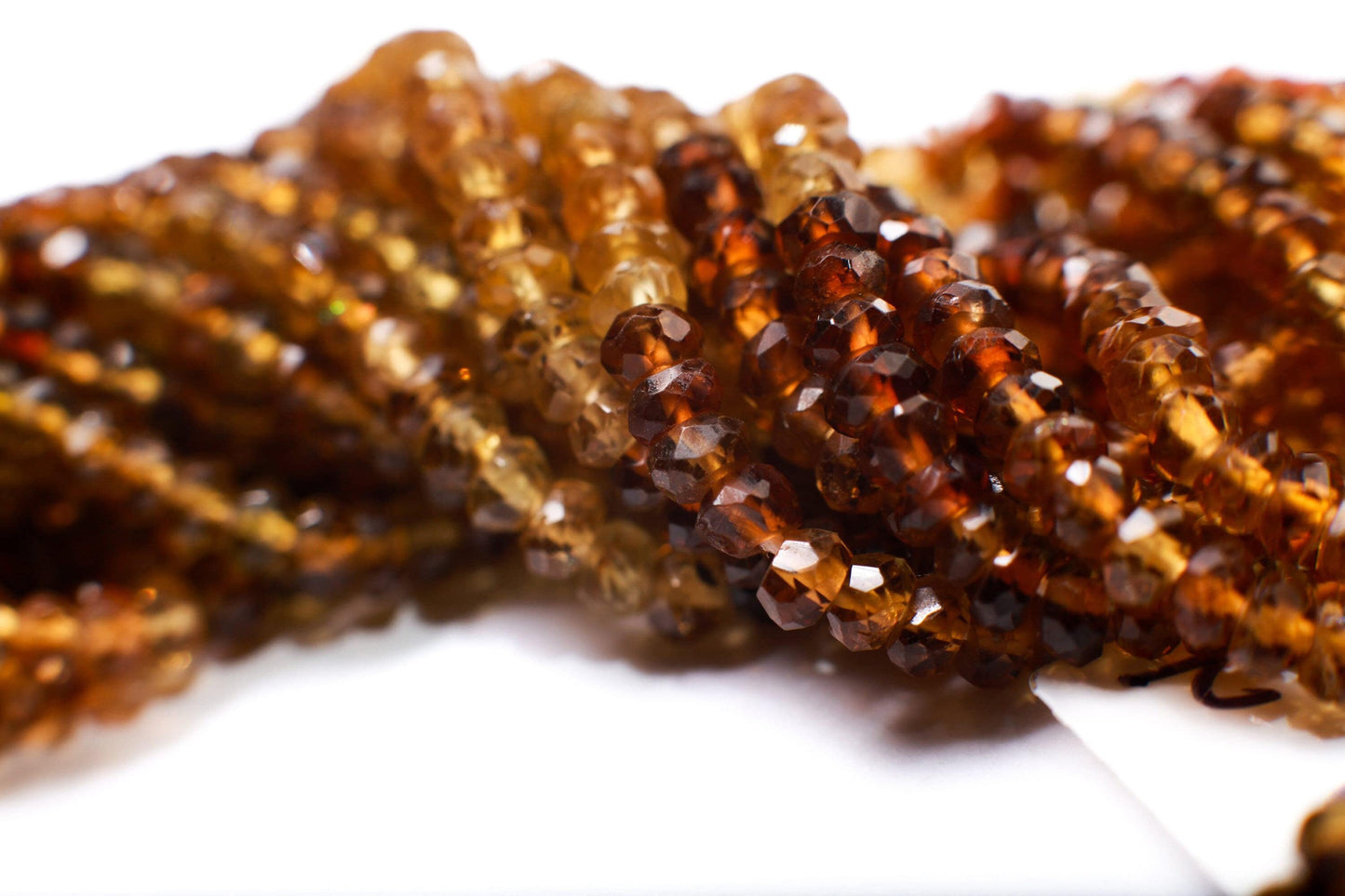 Natural Brown Tourmaline, Petro Tourmaline Faceted 3mm Rondelle Gemstone Beads, 13.25" Strand