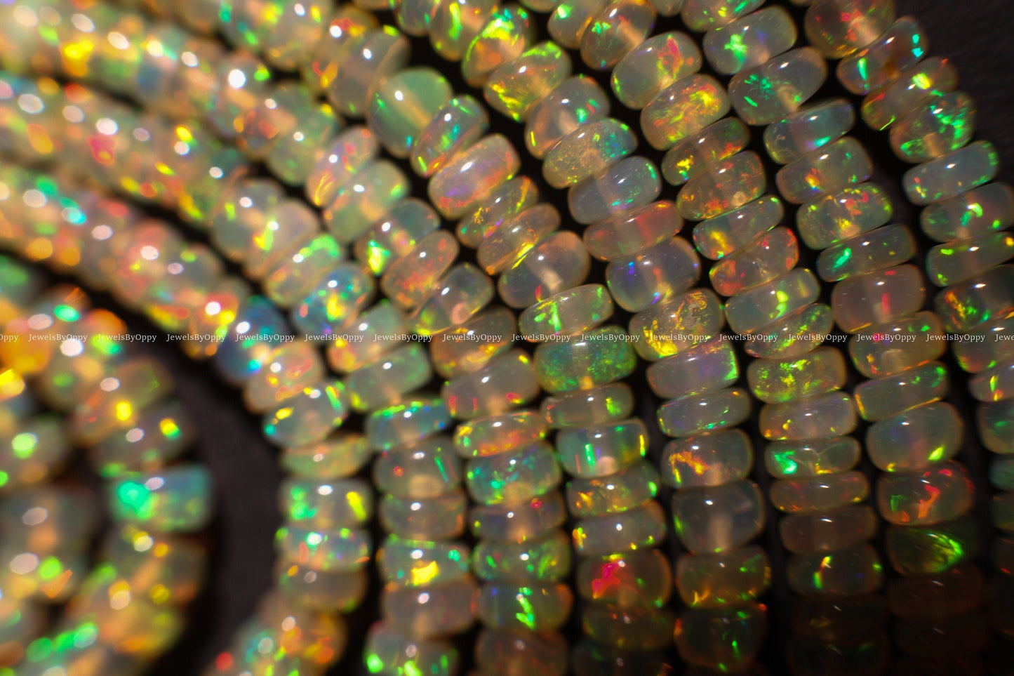 Genuine Ethiopian Fire Opal, Welo Opal 3-4mm, 4-4.5mm smooth Graduated roundel, AAA quality fiery Opal for jewelry making