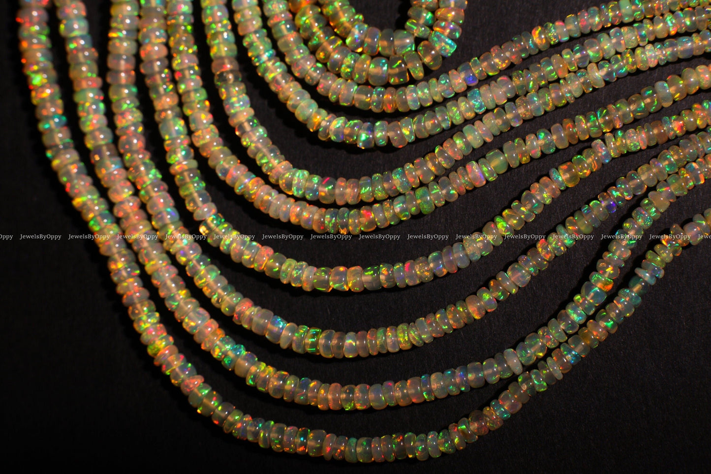 Genuine Ethiopian Fire Opal, Welo Opal 3-4mm, 4-4.5mm smooth Graduated roundel, AAA quality fiery Opal for jewelry making