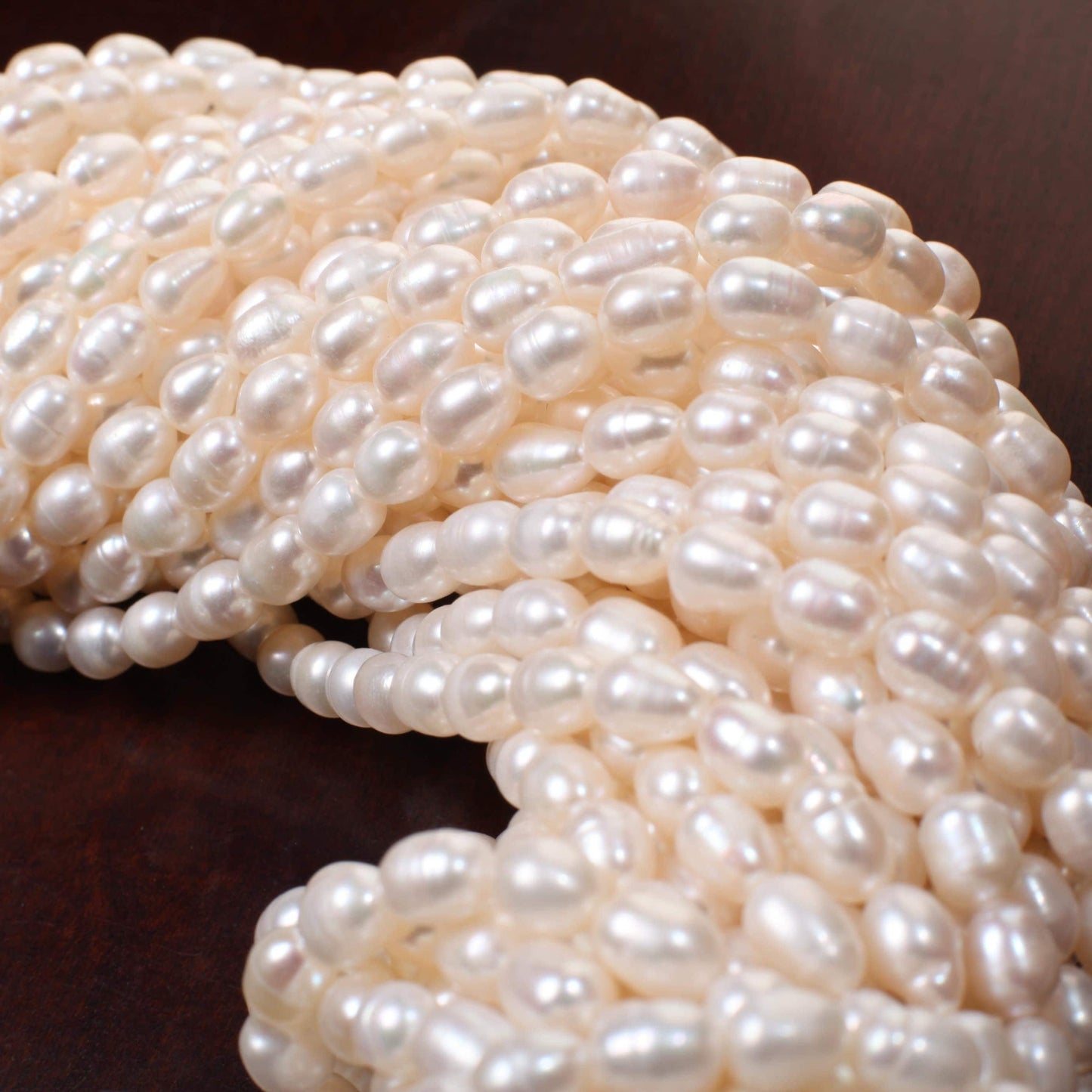 Natural Freshwater Pearl 5x7-8mm Potato Pearl, Good Luster 15" Jewelry Making Pearl Bracelet, Earrings, Necklace
