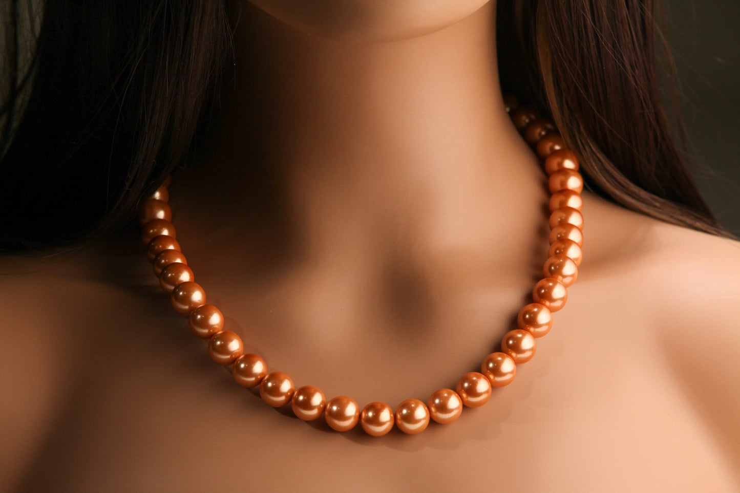 Honey Yellow South Sea Shell Pearl 12mm Large High Luster Statement Necklace with Strong Magnetic Ball Clasp Necklace, Bridal, Gift for Her