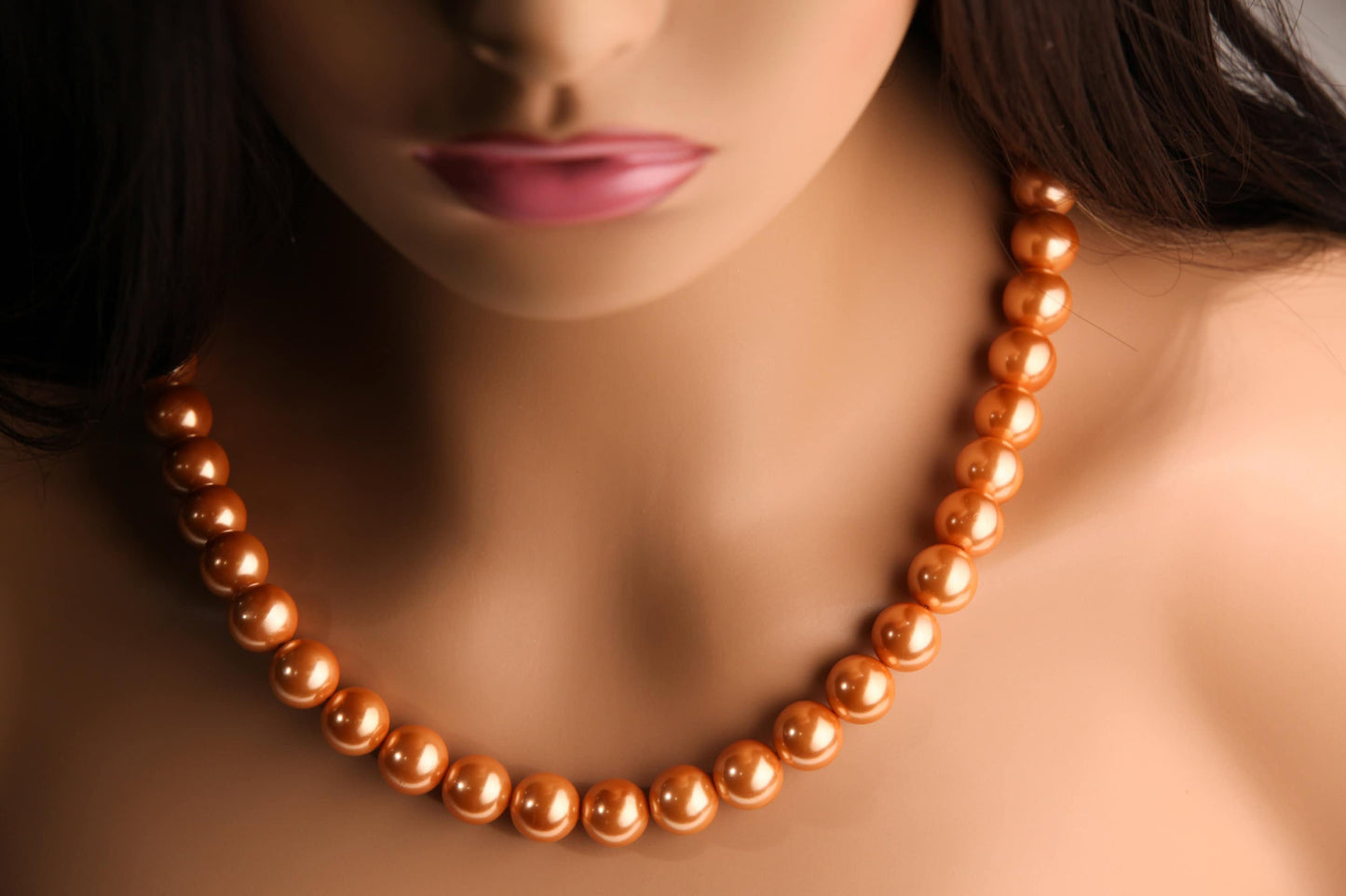 Honey Yellow South Sea Shell Pearl 12mm Large High Luster Statement Necklace with Strong Magnetic Ball Clasp Necklace, Bridal, Gift for Her
