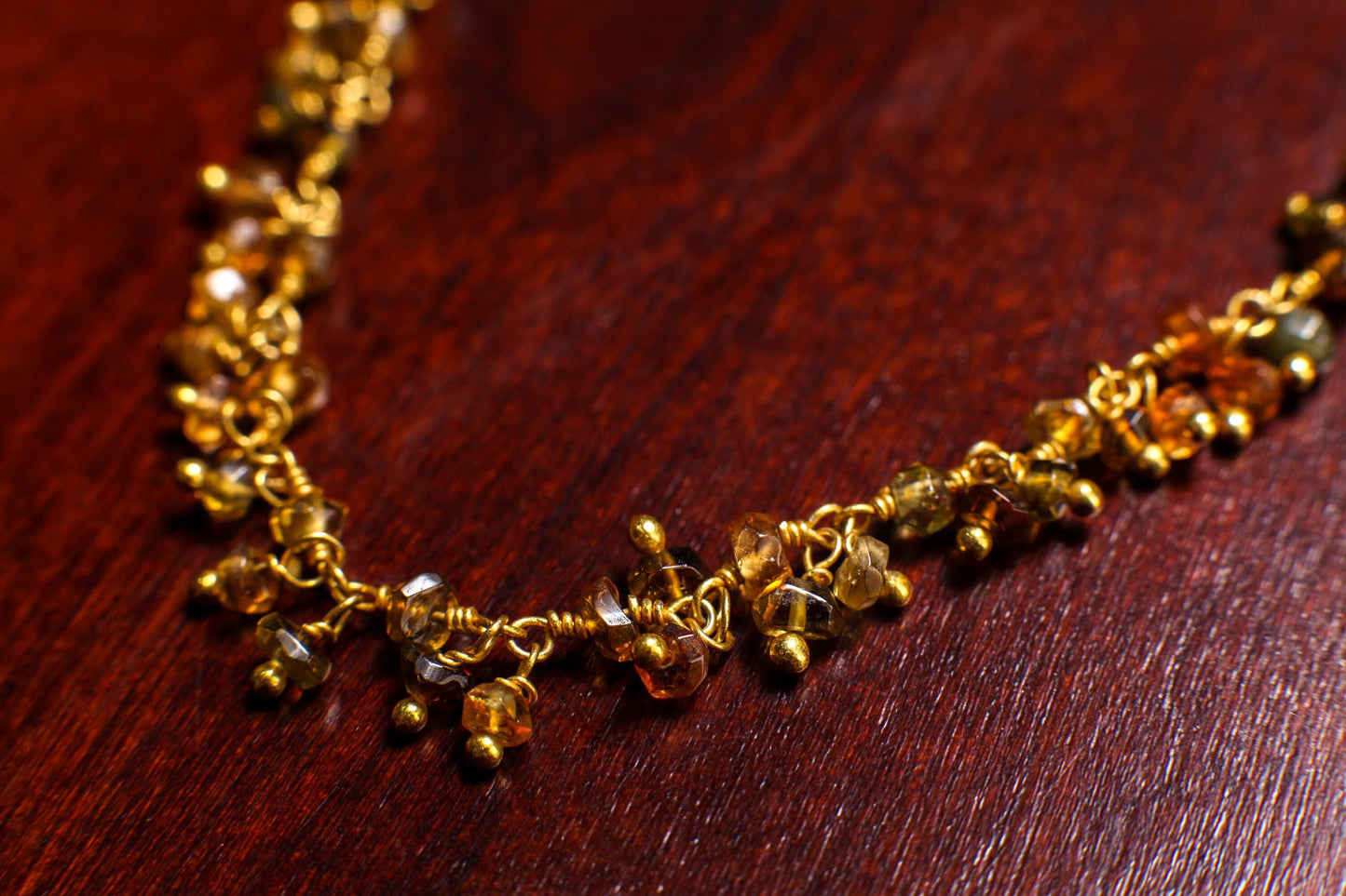 Watermelon Tourmaline, Petro Tourmaline Wire Wrapped Clusters Necklace in 14K Gold Filled Chain, Clasp, Valentine Gift