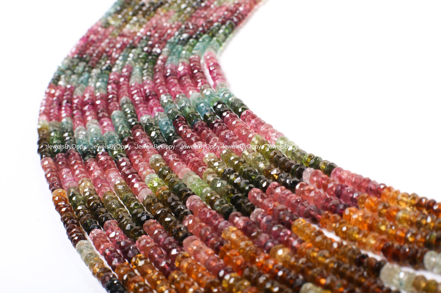 Natural Watermelon Tourmaline 4-5.5mm Rondelle, AAA Quality Faceted Micro Diamond Cut Tourmaline Rondelle, Jewelry Making Beads 13" St