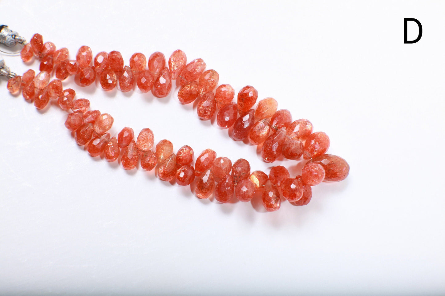 Genuine Sun Stone Graduated Faceted Briolette 7-20mm Flashy Teardrop Rainbow Sunstone Beads 9" Strand