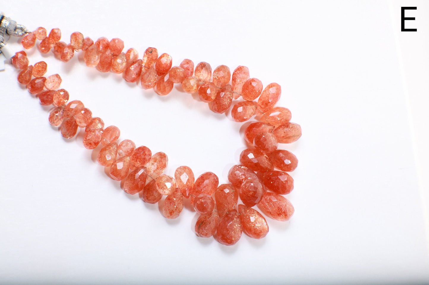 Genuine Sun Stone Graduated Faceted Briolette 7-20mm Flashy Teardrop Rainbow Sunstone Beads 9" Strand