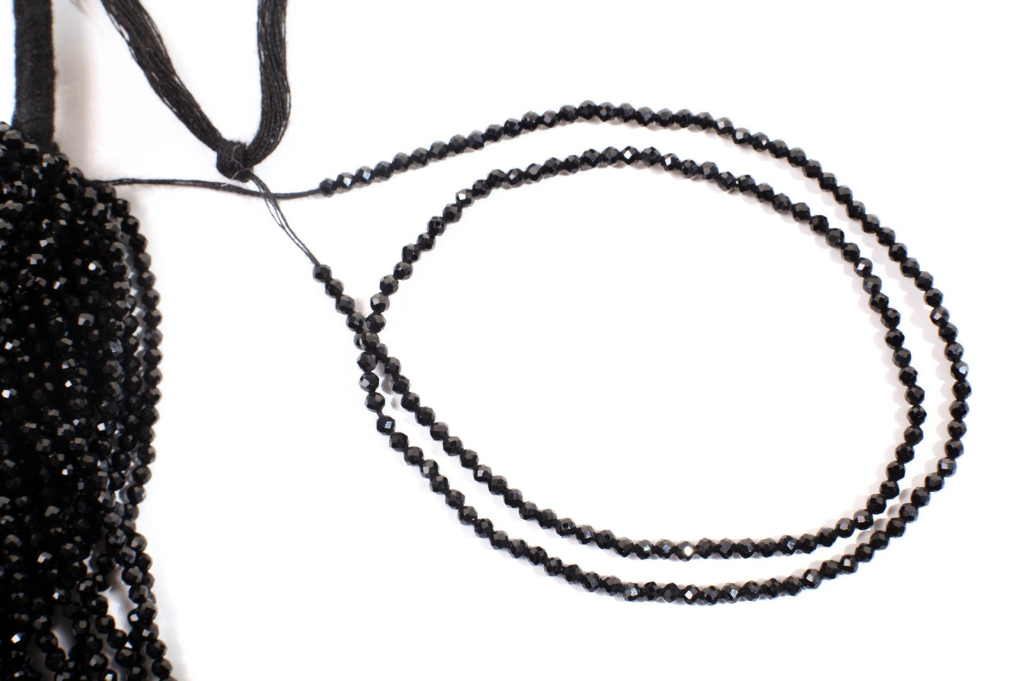 Natural Black Spinel 2mm micro faceted AAA Round Gemstone Beads, DIY Jewelry Making Necklace, Bracelet 12" Strand, Single or Bulk