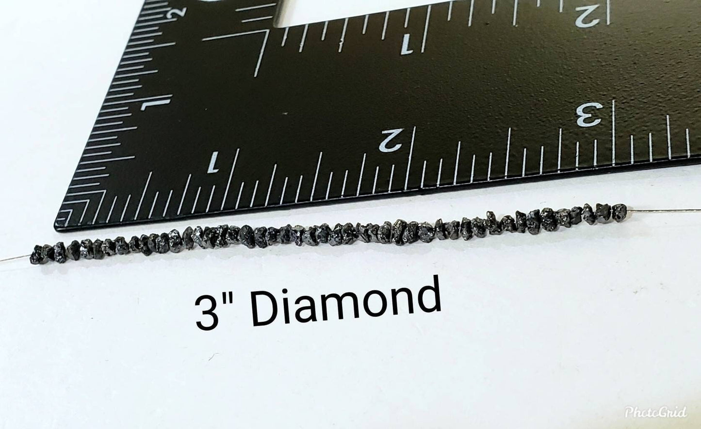 Natural Black Diamond Raw Uncut nugget bead, AAA Quality 2- 3mm Diamond Raw chips bead for Jewelry making 3", 6" , 15"