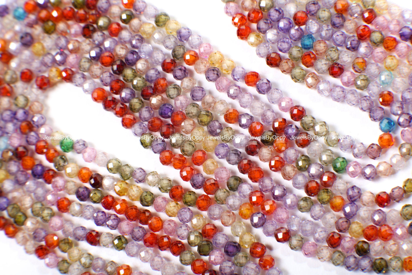 Cubic Zirconia Micro Faceted 2.5mm Round Beads AAA Gemstone Jewelry Making CZ Beads 15.25" Strand