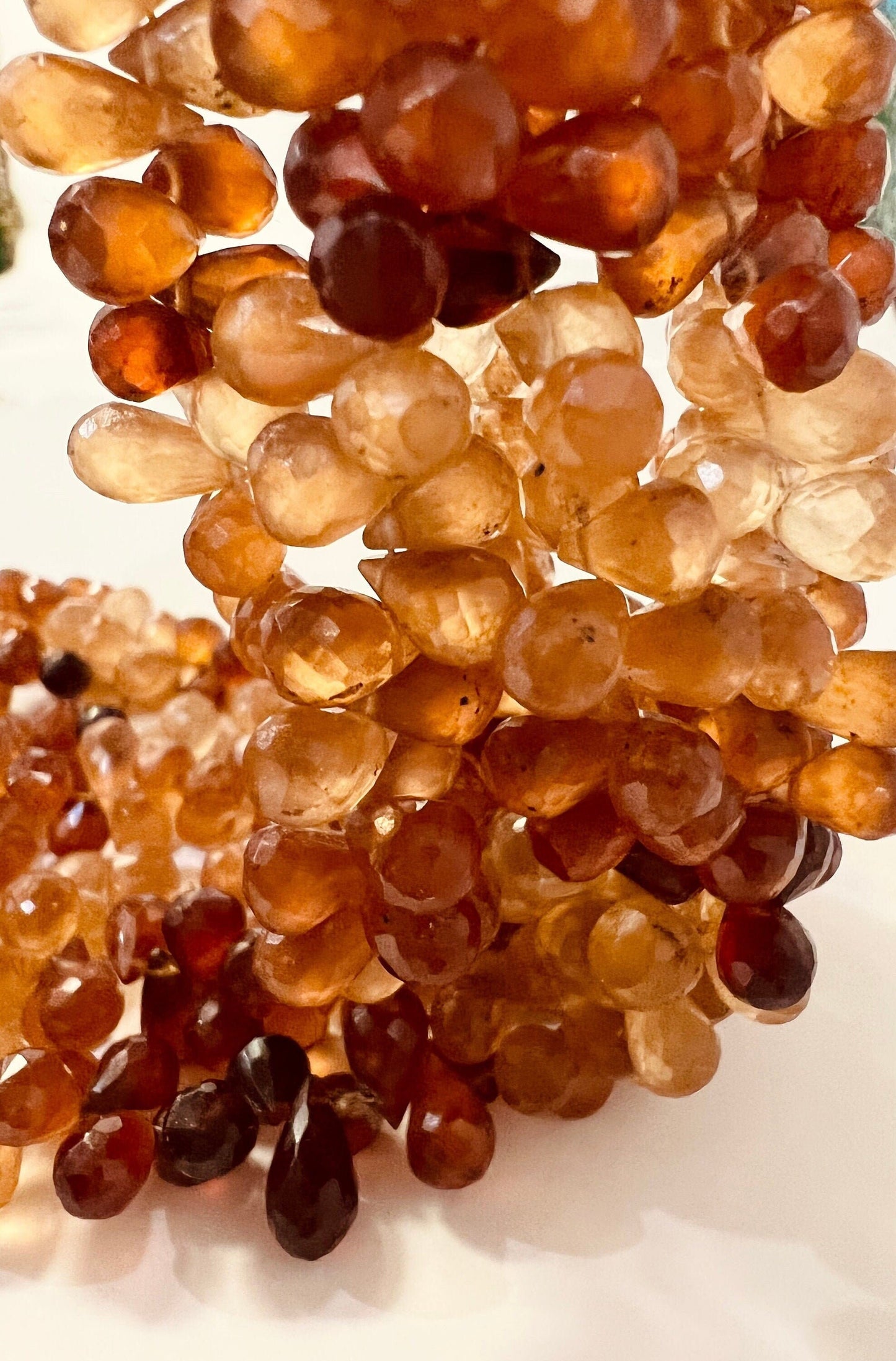 Natural Hessonite Garnet Shaded Faceted pear drop Briolette 5.5X7.5-8.5mm, Jewelry Making drop Gemstone, 39pcs , 78pcs (approx. 9")