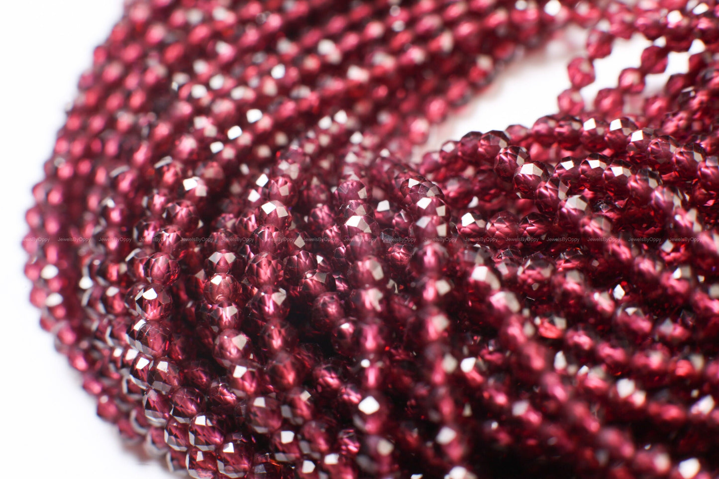 Rhodolite Garnet AAA Micro Faceted 3.5mm Round, Jewelry Making Rich Merlot color AAA quality Gemstone, Rare Mozambique Garnet 12.5" Strand