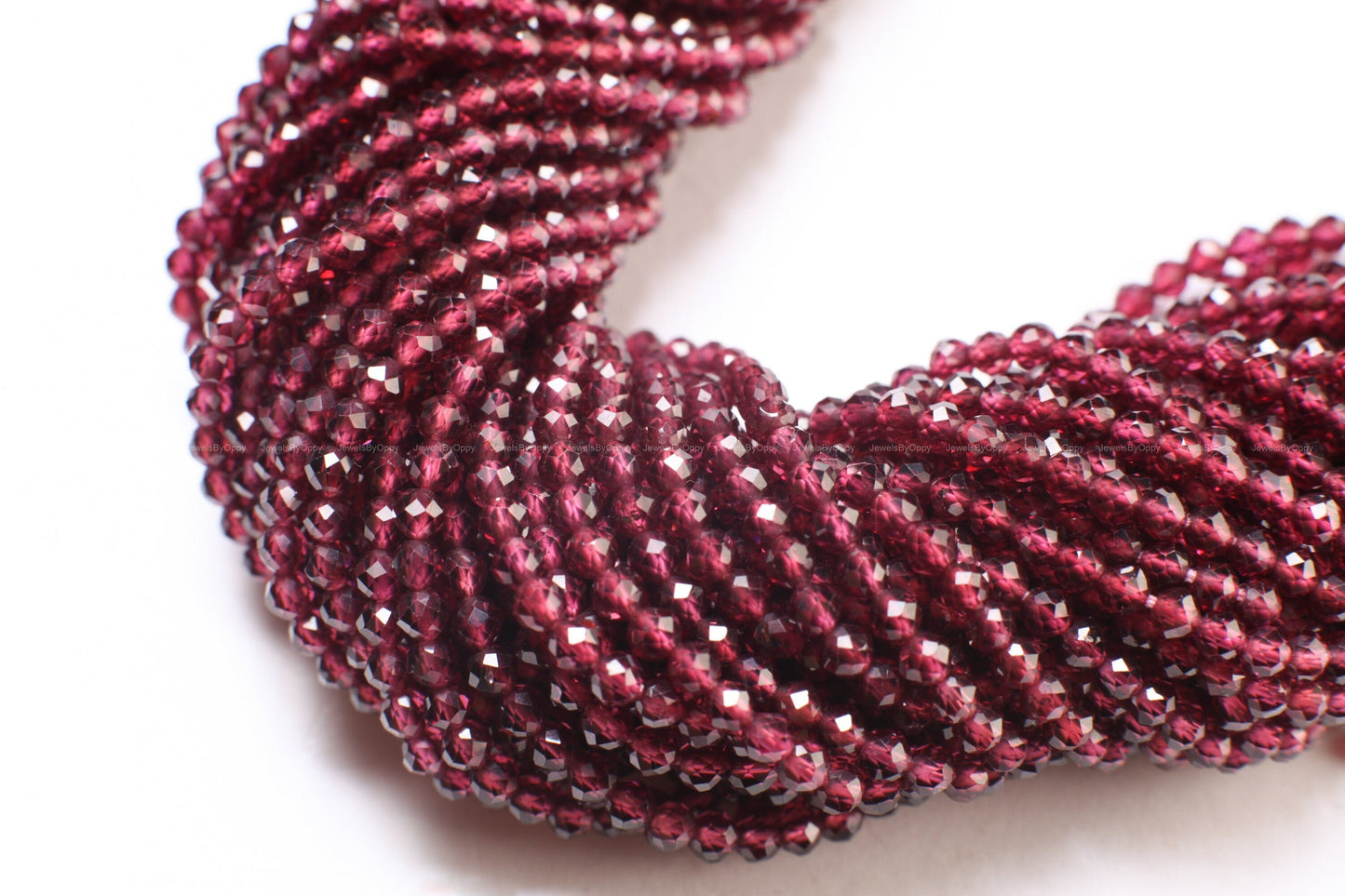 Rhodolite Garnet AAA Micro Faceted 3.5mm Round, Jewelry Making Rich Merlot color AAA quality Gemstone, Rare Mozambique Garnet 12.5" Strand
