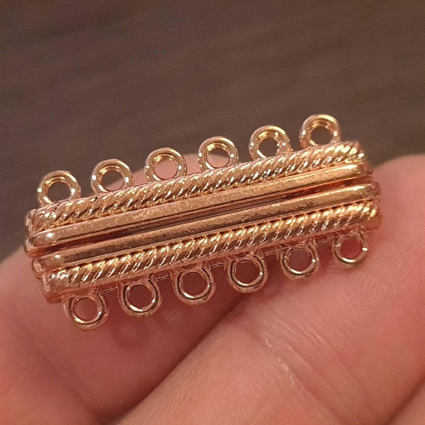 6, 9 loop magnetic slide bar clasp gold plated brass, antique brass,multi strand clasp 32,48mm long, Necklace bracelet jewelry making clasp