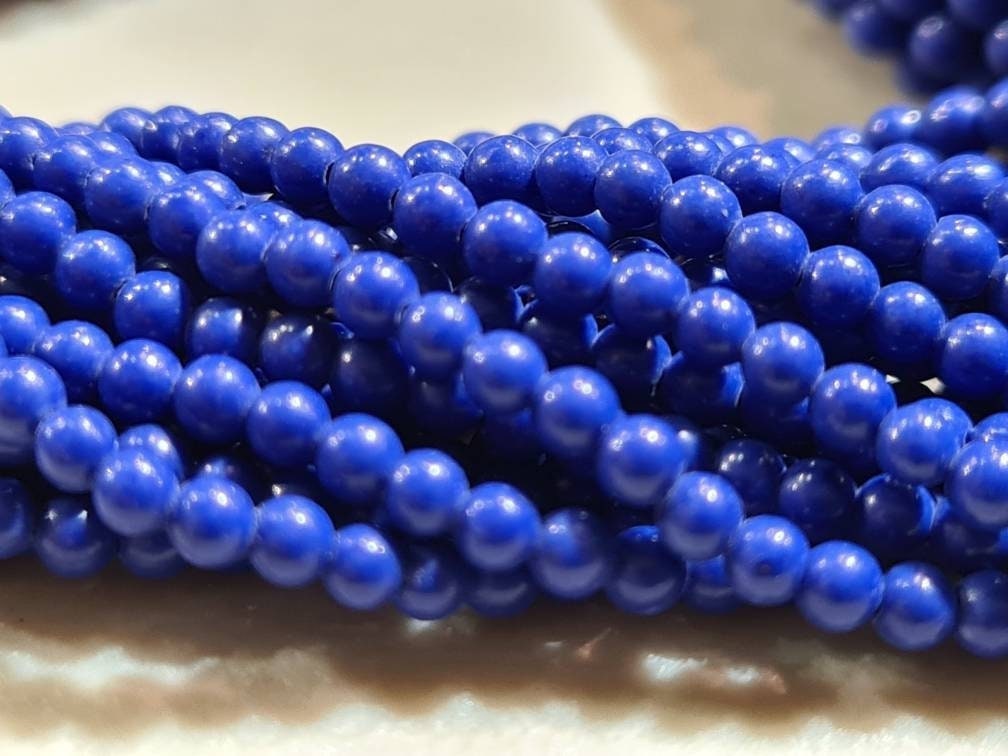 Genuine Lapis Lazuli 2mm Royal Blue Lapis Round Beads Jewelry Making 15.5" Strand