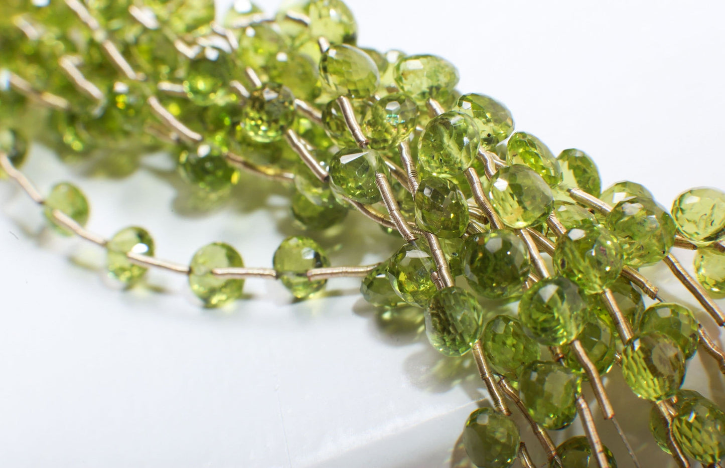 Peridot Briolette Onion AAA Natural Peridot Faceted Teardrop Onion Shape 5-6.5mm Gemstone DIY High End Jewelry Making Beads 9Pcs or 18Pcs