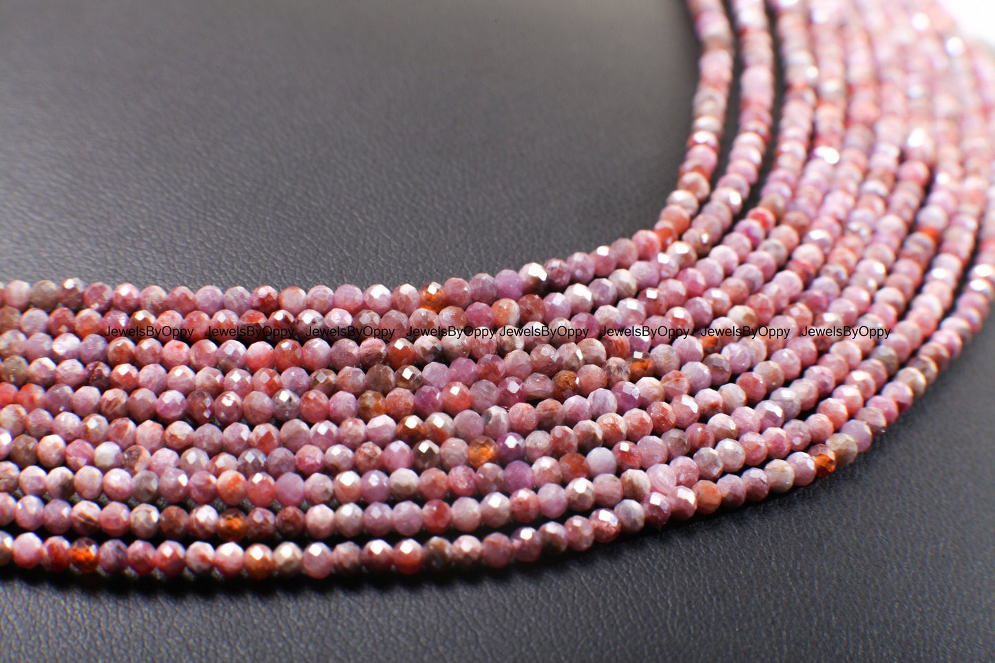 Pink Silverite Sapphire Rondelle, Natural Sapphire Faceted Roundel 2.5mm, Jewelry Making Earrings, Bracelet, Necklace Gemstone Beads 12.5"