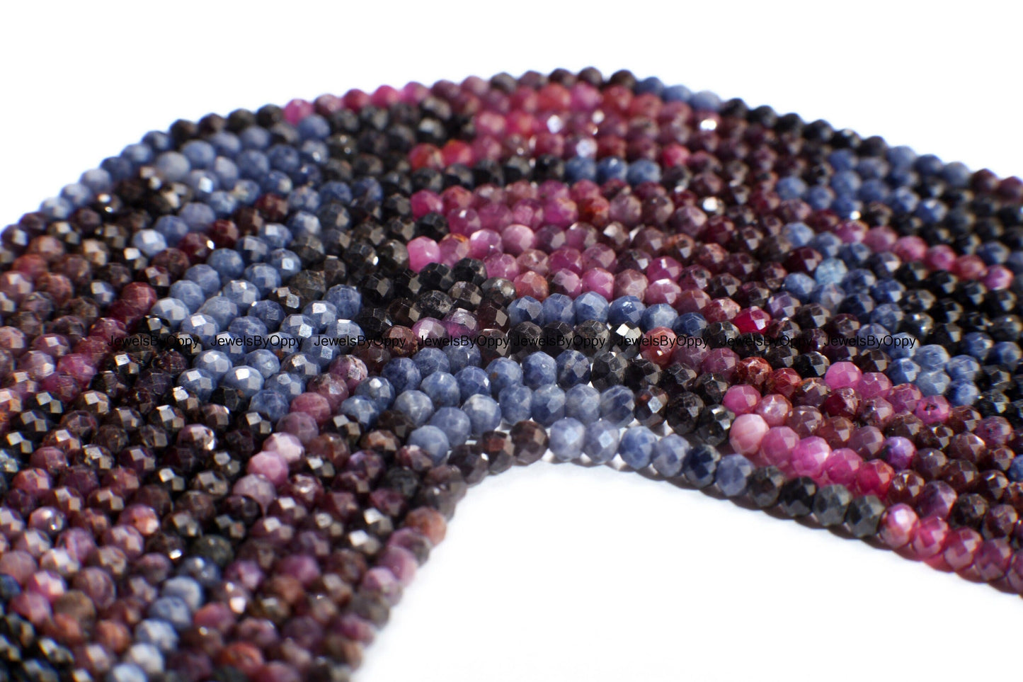 Multi Sapphire Rondelle, Natural 3mm pink Sapphire, blue Sapphire Faceted Roundel, wonder Sapphire Jewelry Making Beads in 12.75" Strand