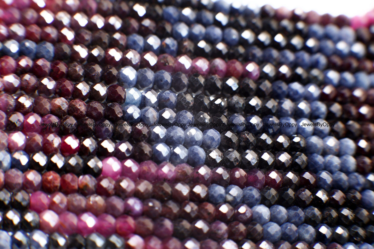 Multi Sapphire Rondelle, Natural 3mm pink Sapphire, blue Sapphire Faceted Roundel, wonder Sapphire Jewelry Making Beads in 12.75" Strand