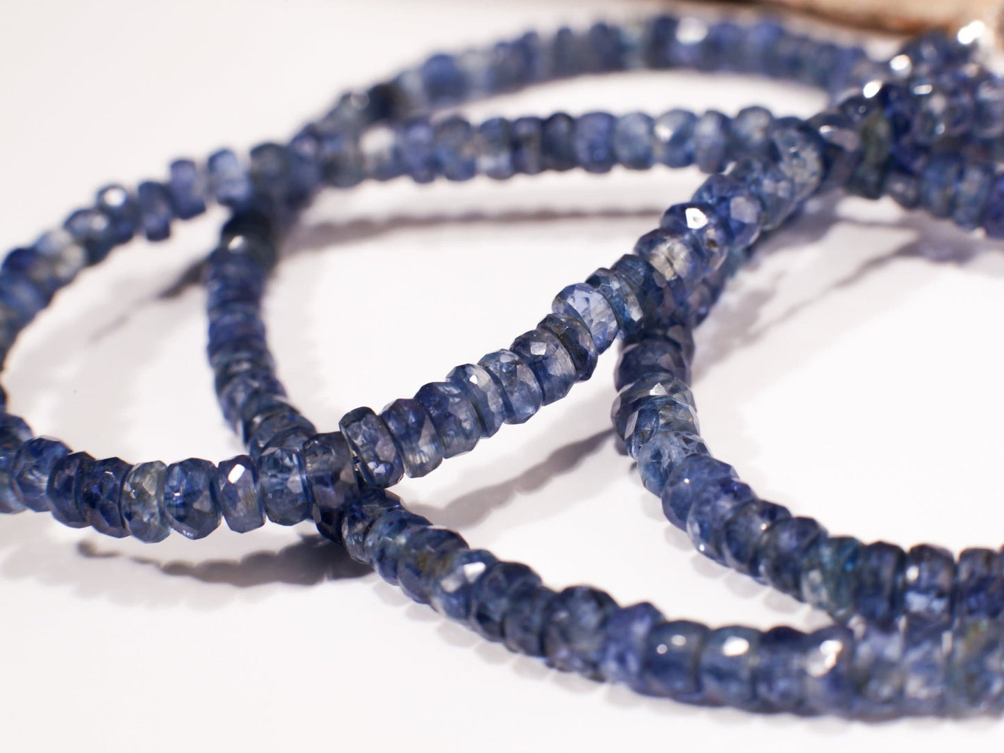 Natural Blue Kyanite, AAA quality Blue Kyanite Faceted 4-4.5mm large Roundel, Jewelry Making Gemstone Beads 7", 14" strand