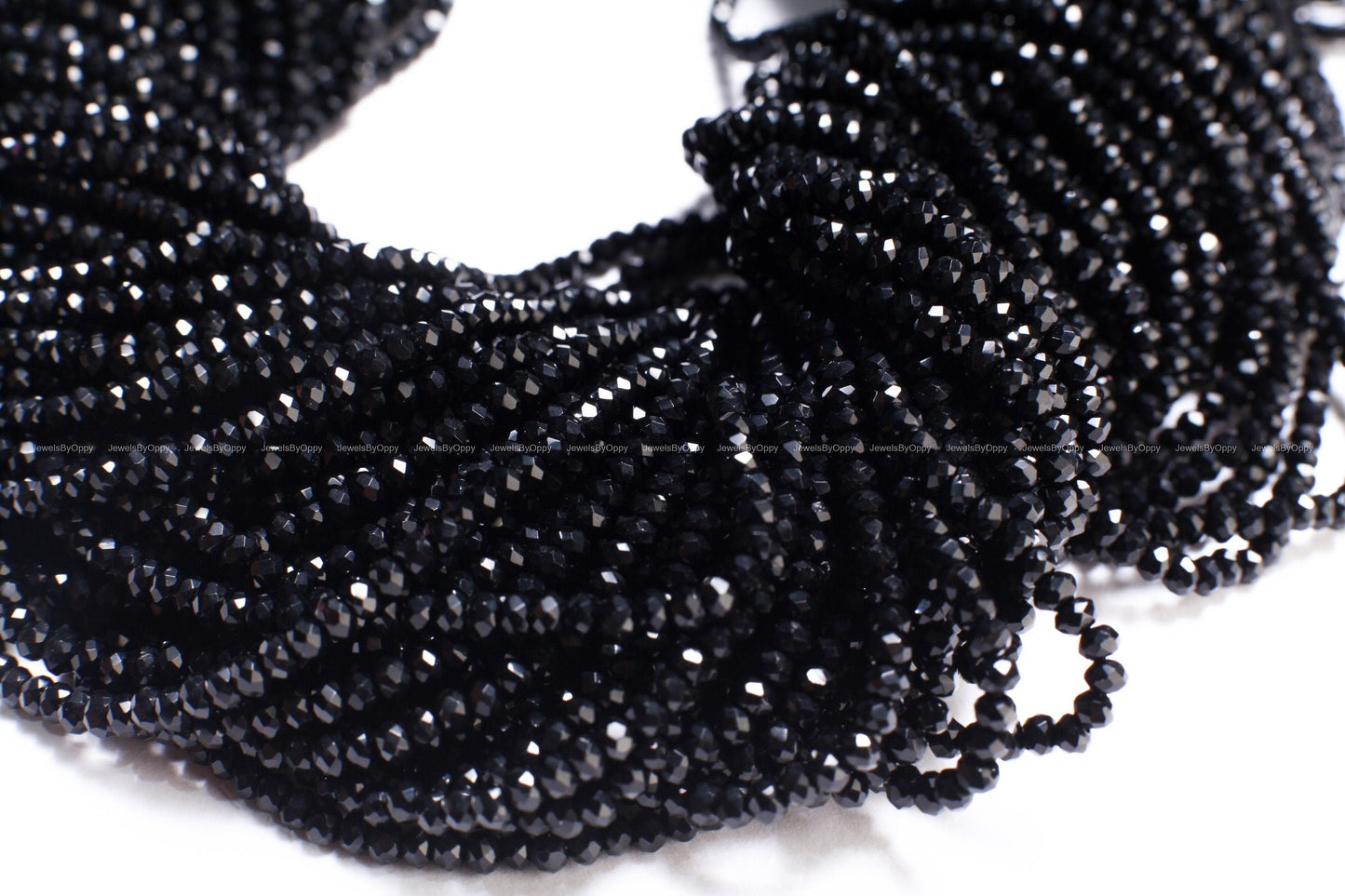 Genuine Black Spinel 3mm micro faceted Gemstone Beads, DIY Jewelry Making Necklace, Bracelet 12.5" Strand, Single or Bulk