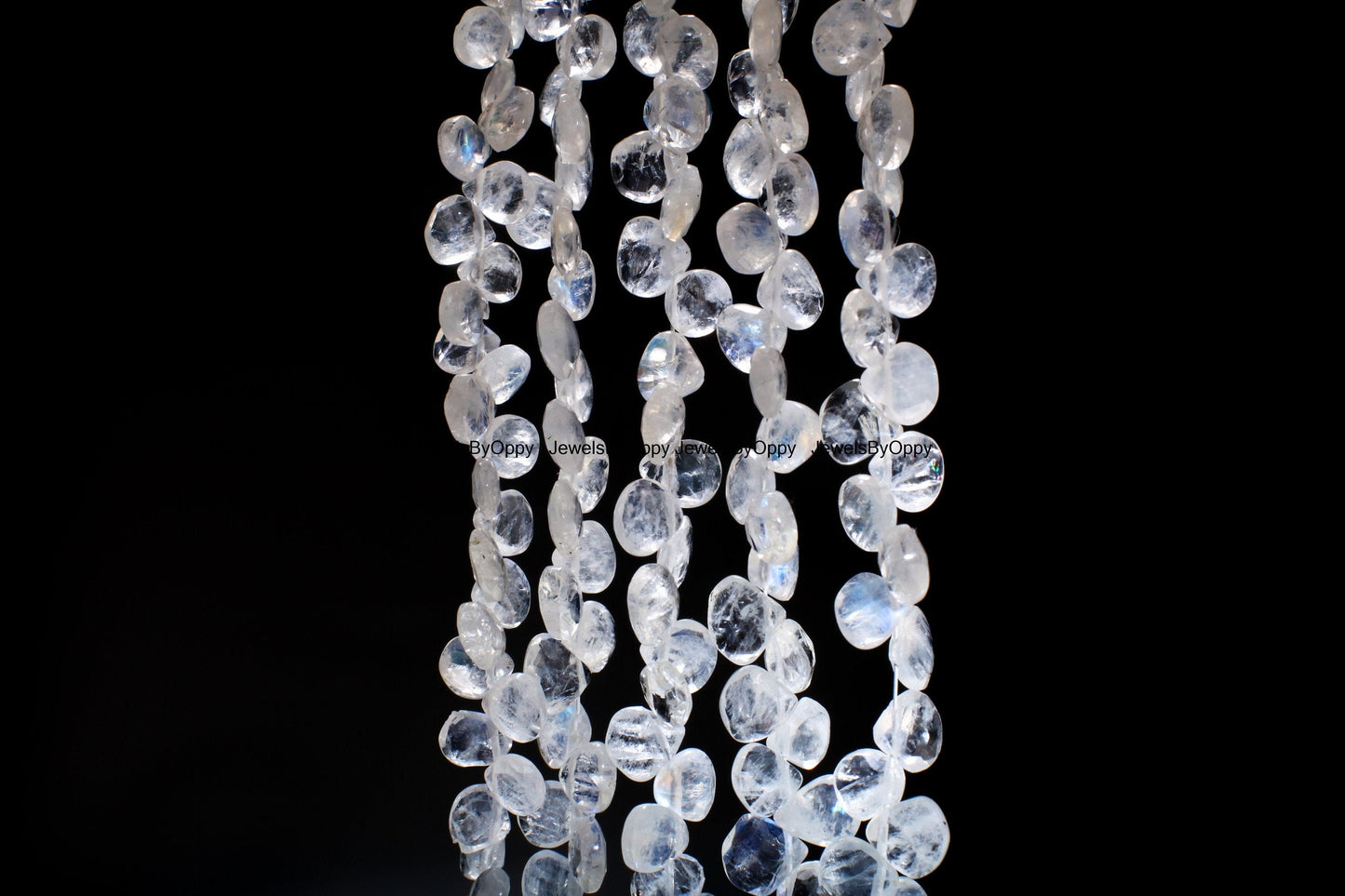 Rainbow Moonstone 5x6-6x7mm Faceted Teardrop Gemstone, July Birthstone, Jewelry Making Beads, Natural Gemstone 7.75" Strand