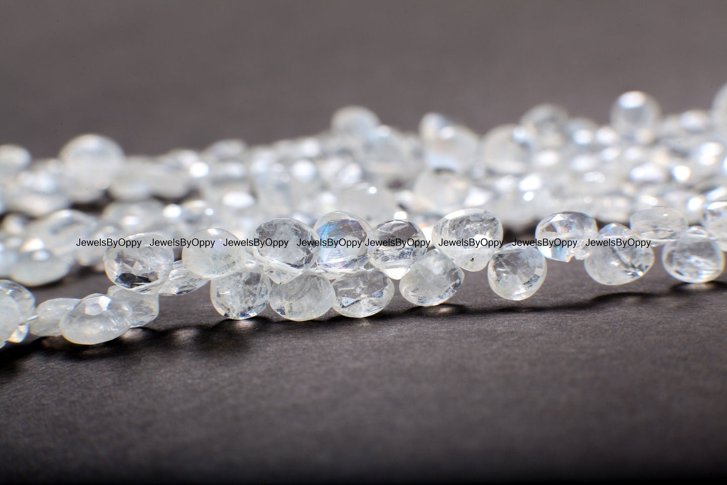 Rainbow Moonstone 5x6-6x7mm Faceted Teardrop Gemstone, July Birthstone, Jewelry Making Beads, Natural Gemstone 7.75" Strand