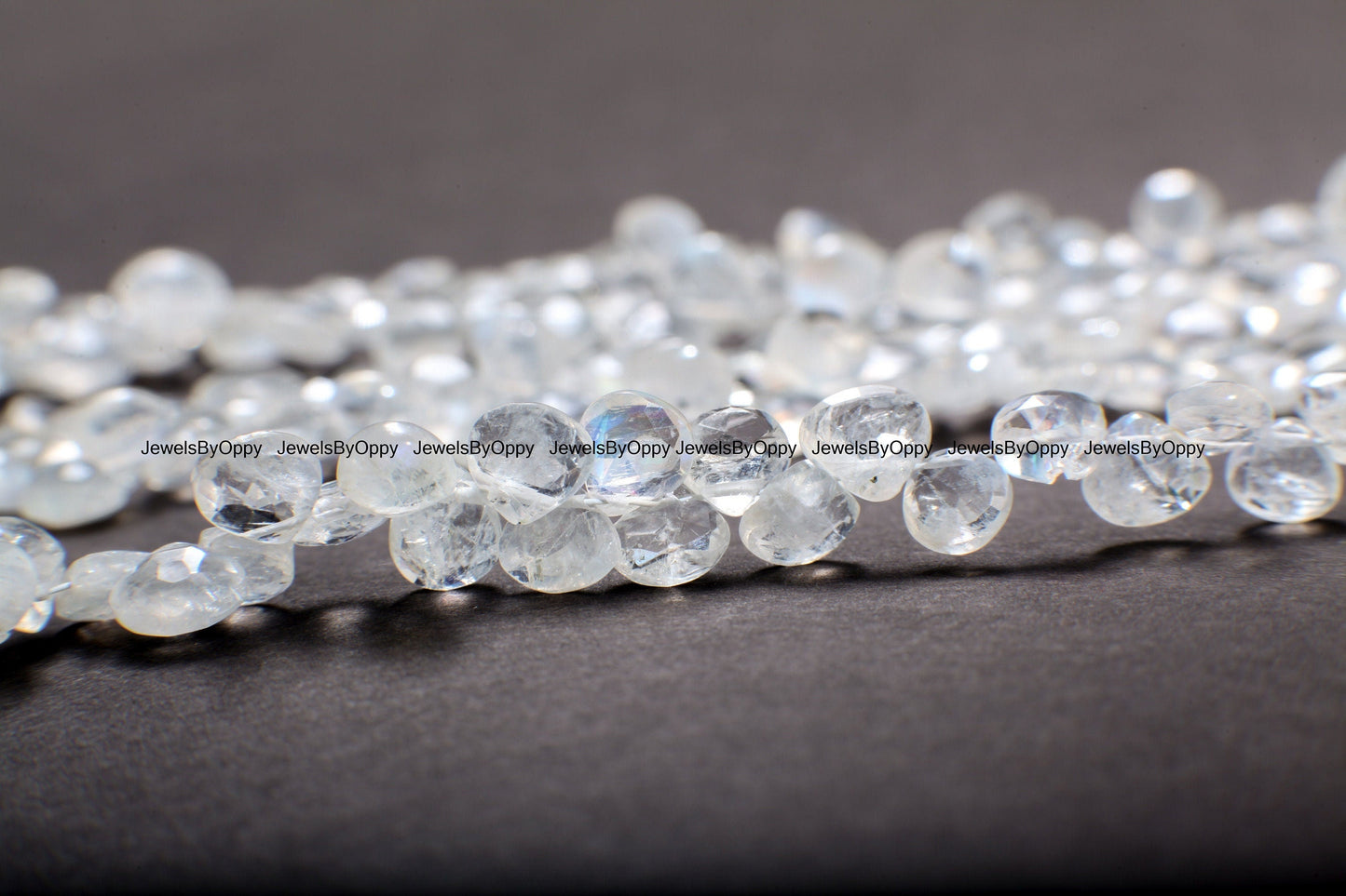Rainbow Moonstone 5x6-6x7mm Faceted Teardrop Gemstone, July Birthstone, Jewelry Making Beads, Natural Gemstone 7.75" Strand