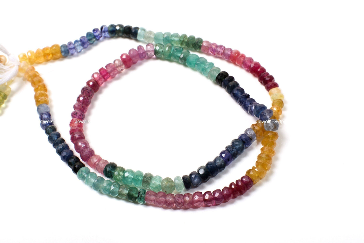 AAA Natural Multi Sapphire Rondelle 4.5-5.5mm Shaded Rainbow Micro Faceted Diamond Cut Roundel Gemstone DIY Jewelry Beads