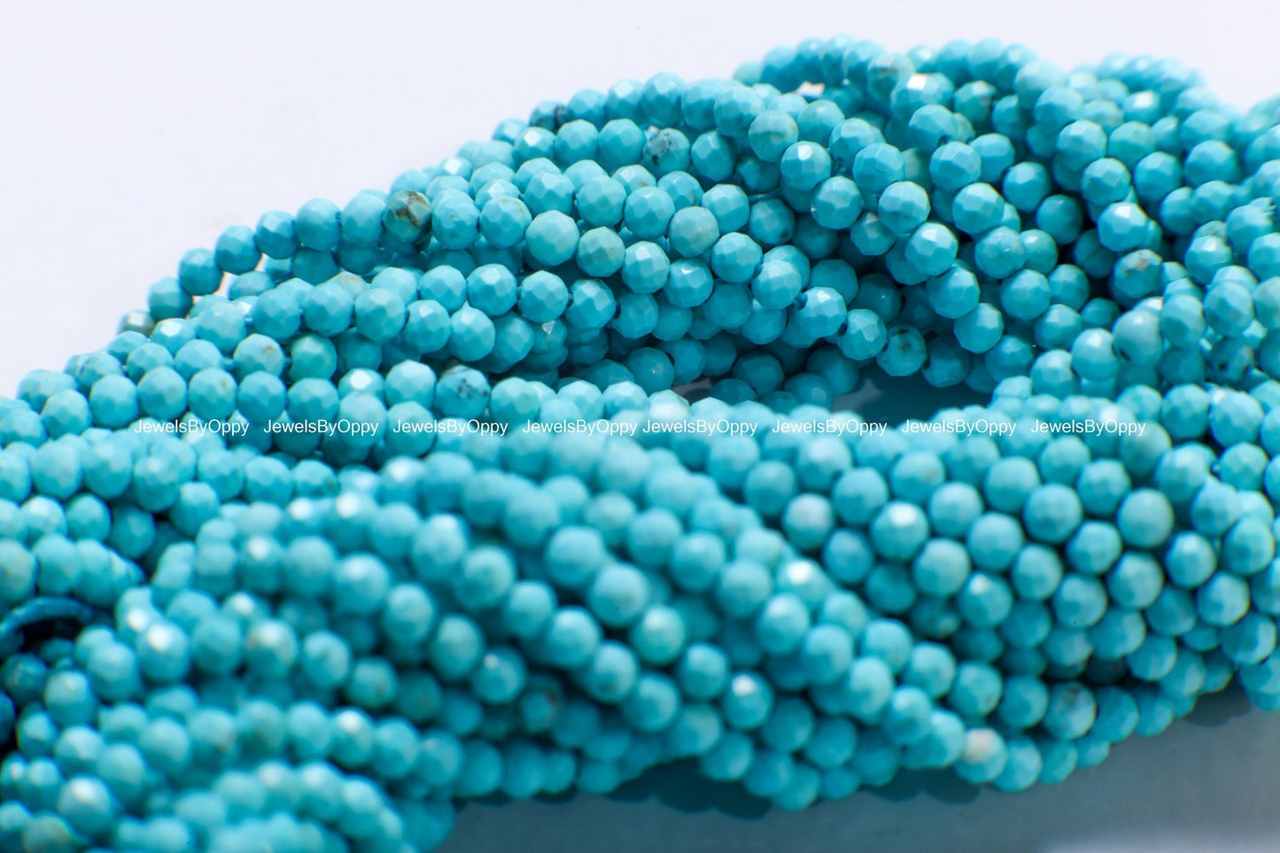 Natural Turquoise Faceted Round 2mm Micro Faceted Blue Sleeping Beauty Turquoise Gemstone Round for Jewelry Making Beads 15.5" Strand