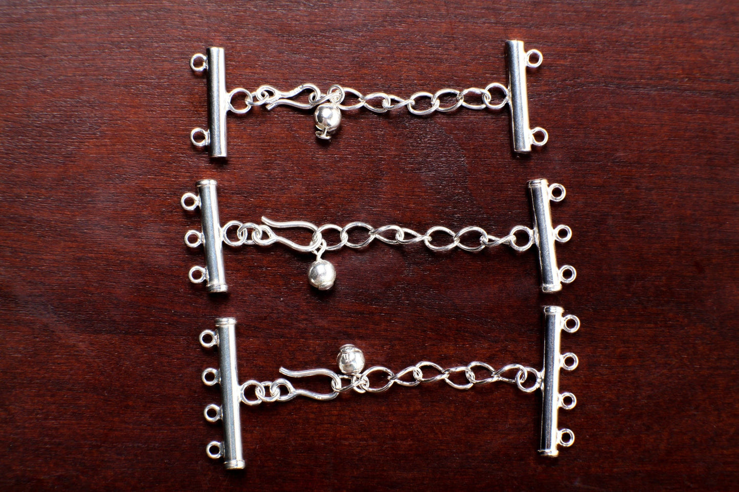 925 Sterling Silver Adjustable Extension Bar Clasp 2,3,4 Loop ,925 Sterling Silver stamped ,DIY Jewelry Making Findings.