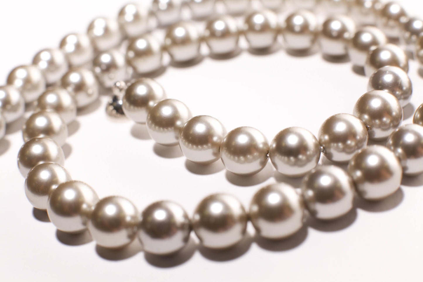 Silver Gray South Sea Shell Pearl 10mm High Luster Statement Necklace with Strong Magnetic Ball Clasp 20" Necklace, Bridal,elegant Gift