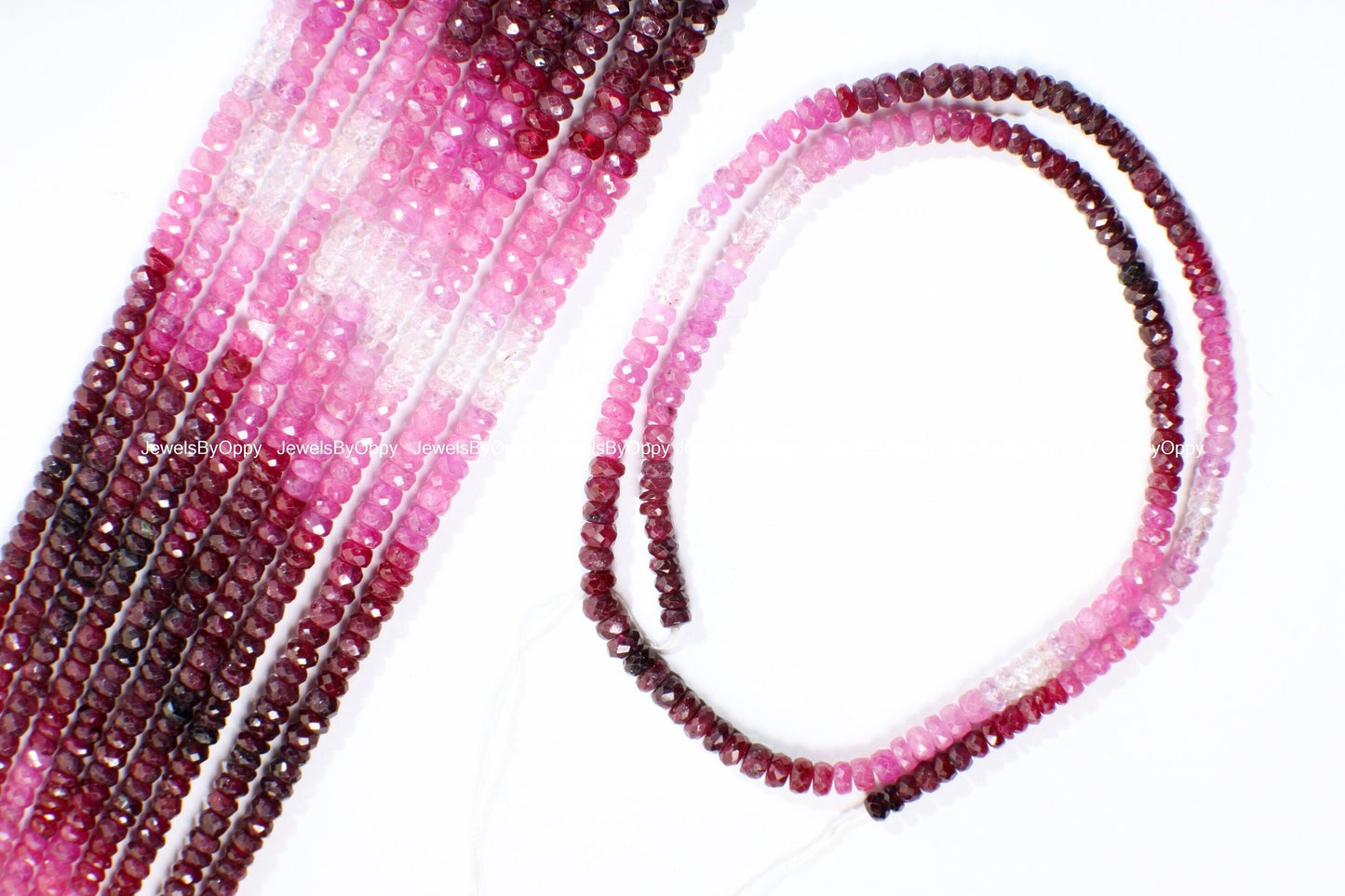 Ombre Ruby Rondelle, Natural Ruby Faceted Ombre Shaded Roundel Gemstone Beads for jewelry Making, Bracelet, Necklace, Earrings