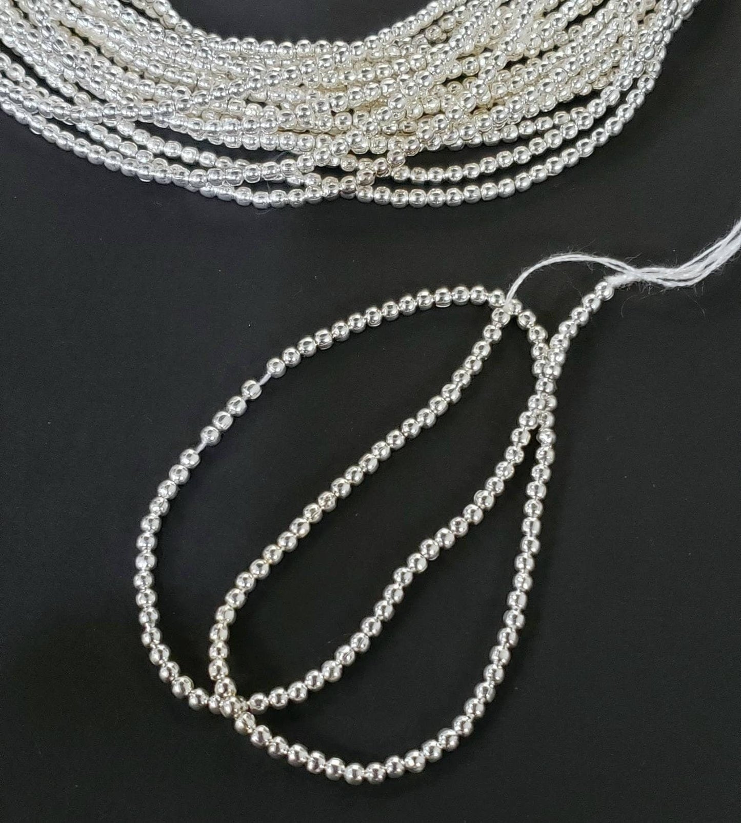 100 pcs 925 Sterling Silver bali bead 1.5mm tiny handmade seamed bead. Jewelry making bali shiny sterling silver spacer bead .