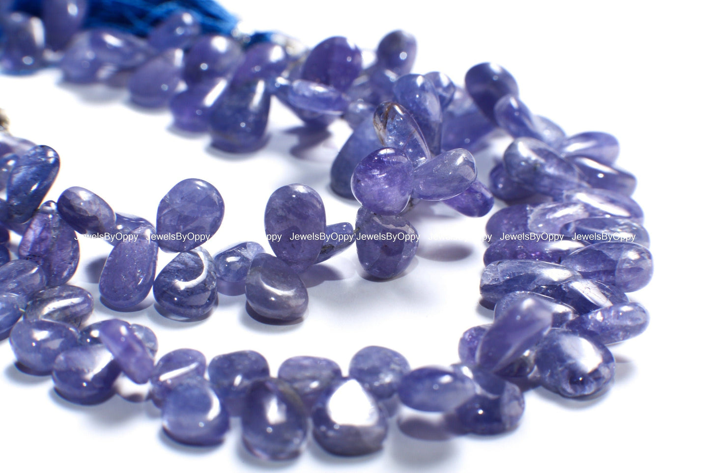 Natural Tanzanite Pear Drop 7x9-8x11mm Teardrop Gemstone Violet Blue Beads DIY Jewelry Making 4", 8" Strand