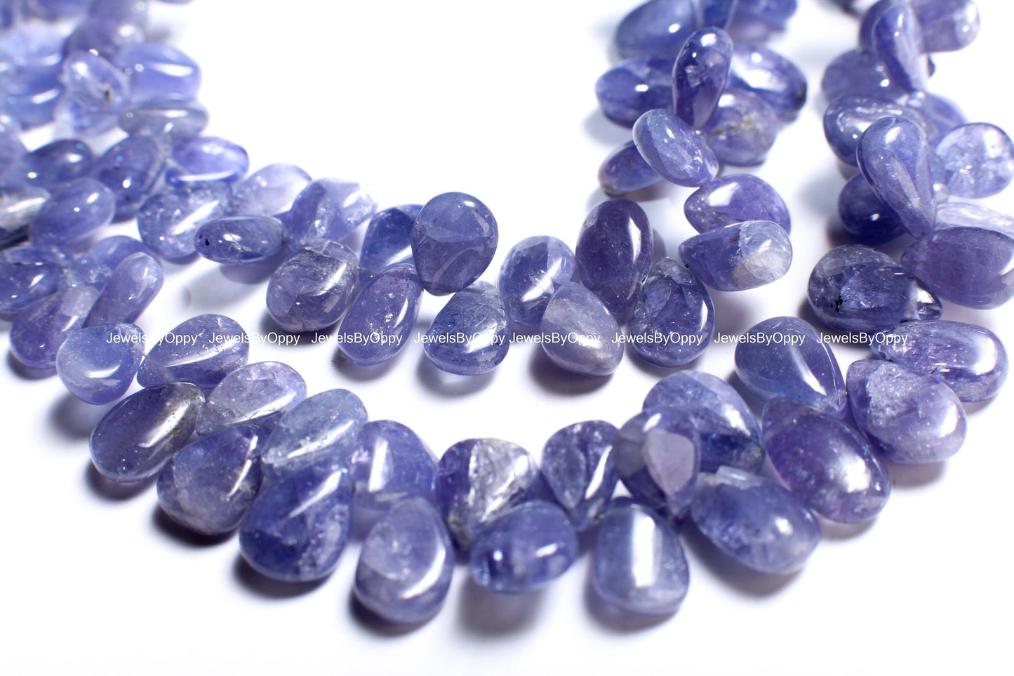 Natural Tanzanite Pear Drop 7x9-8x11mm Teardrop Gemstone Violet Blue Beads DIY Jewelry Making 4", 8" Strand